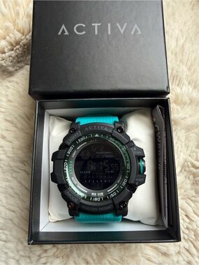 Activa NIB Essentials Unisex Teal and Black Digital Sport Watch